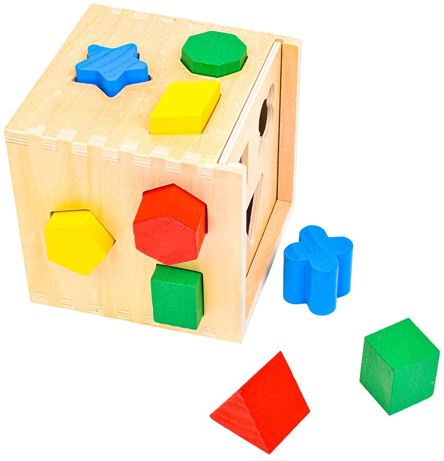 Melissa & Doug Classic Toy Shape Sorting Cube 12 Shapes Ages 2 for sale online 
